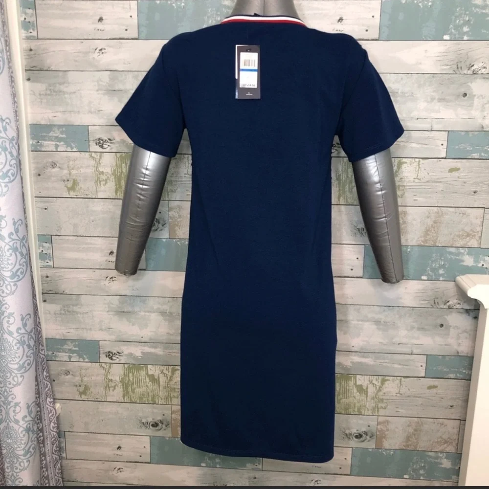 NWT Flag Blue/Red TOMMY HILFIGER Sequin Short Sleeve Dress, girl size XL(16)